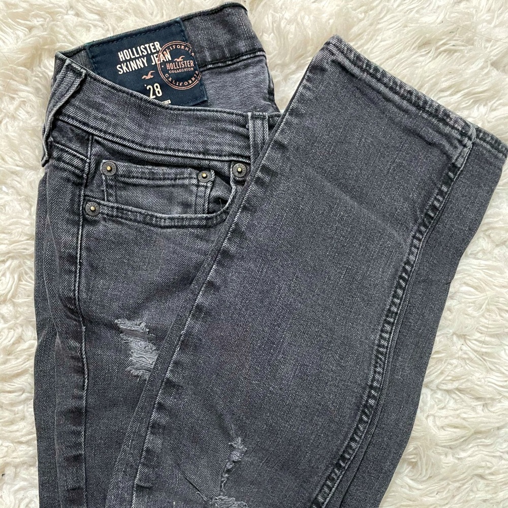 Hollister Boys Black Ripped Skinny Jean- Size 28